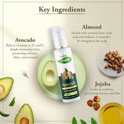 VI-JOHN Prakritik Avocado Hair serum Prevents dryness & Adds shine, 100% Natural Bio-Actives - 100 ml