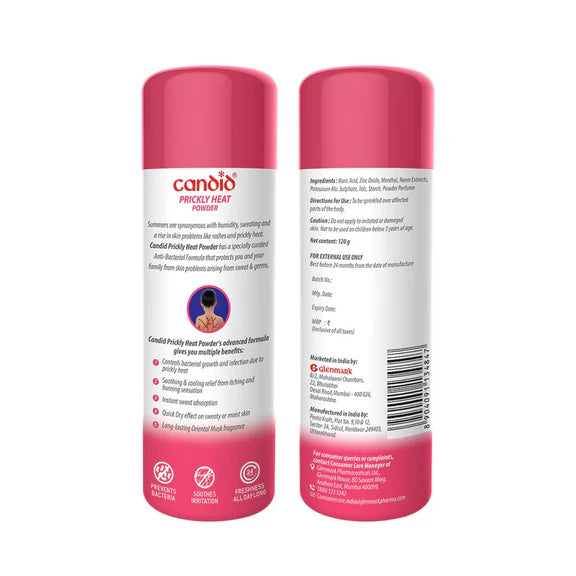 Candid Prickly Heat Powder With Rose - 120 gm