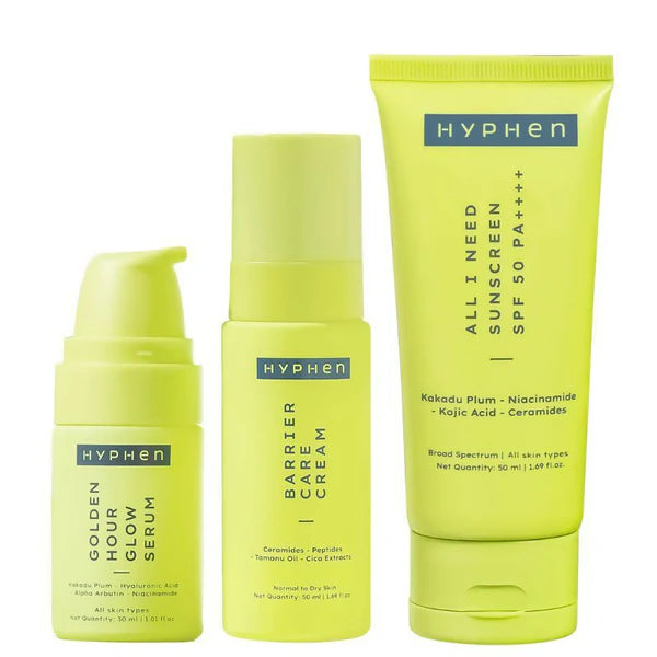 Hyphen By Kriti Sanon Skincare Routine with Glow Serum, Moisturizer & Sunscreen For Normal To Dry Skin Combo - combo