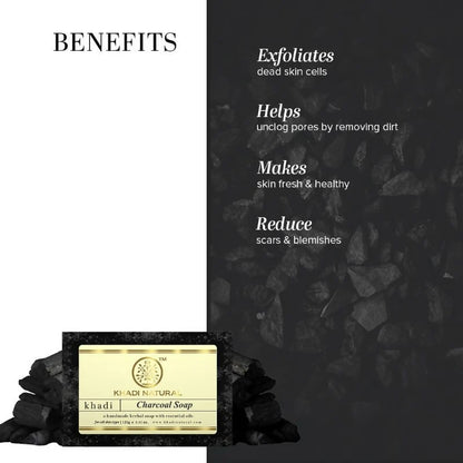 Khadi Natural Charcoal Handmade Soap - 125 gm