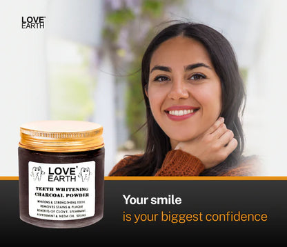 Love Earth Teeth Whitening Charcoal Powder - 50 gm