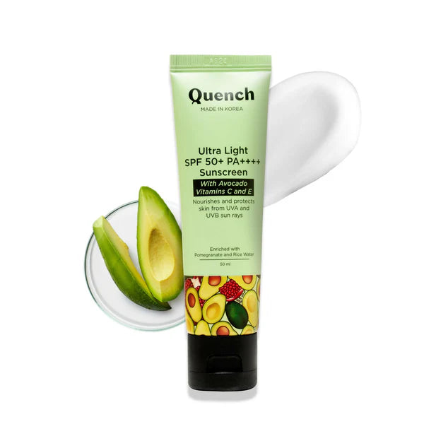 Quench Vitamin E Ultra Light SPF 50+ PA++++ Sunscreen for Glowing Skin - Korean Skincare - 50 ml