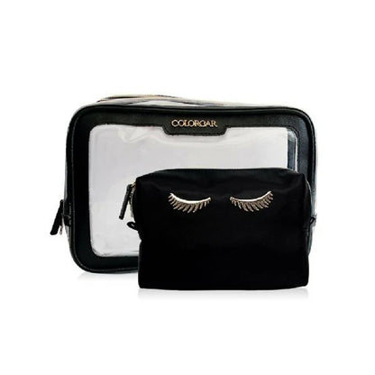 Colorbar Pouch Lips & Lashes Box Pouch (Set Of Two) - Black - Combo