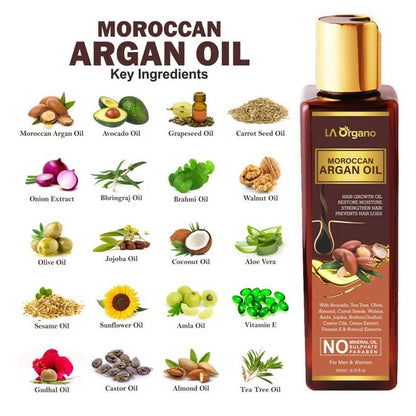 LA Organo Moroccan Argan Hair Oil - 200 ml