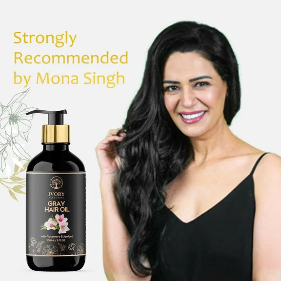 Ivory Natural Gray Oil Restore Natural Black Hair And Shine - 200 ml