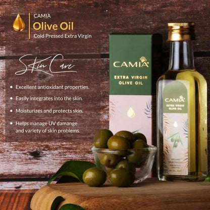 Camia Organic Cold Pressed Extra Virgin Olive Oil For Skin & Hair - 100 ml