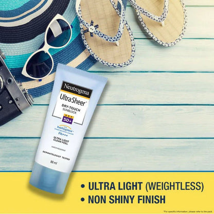 Neutrogena Ultrasheer SPF50+ PA+++ Ultra Light Face Sunscreen For Dry & Oily Skin Home+Travel Combo - combo