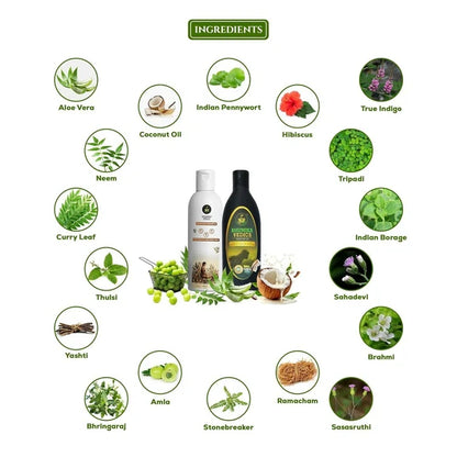 Bhumika Vedics Herbal Hair Oil & Ayurvedic Shampoo Combo - combo