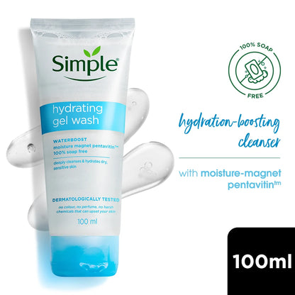 Simple Water Boost Hydrating Gel Wash, 100ml