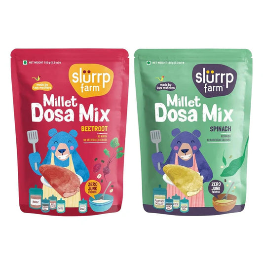 Slurrp Farm Spinach And Beetroot Millet Dosa Mix Combo - combo