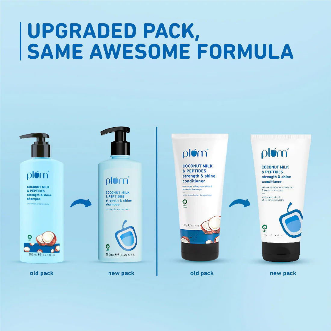 Plum Coconut Milk & Peptides Conditioner & Shampoo Combo - combo