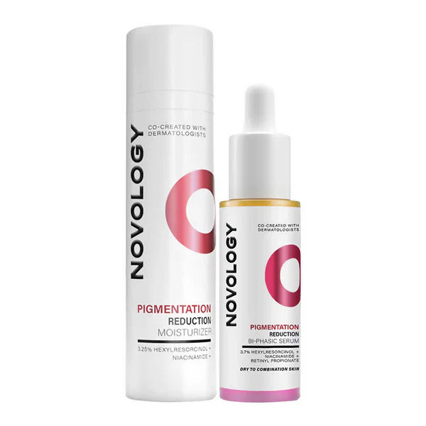 Novology Bi-Phasic Hyper Pigmentation Serum + Pigmentation Reduction Moisturizer Combo - combo