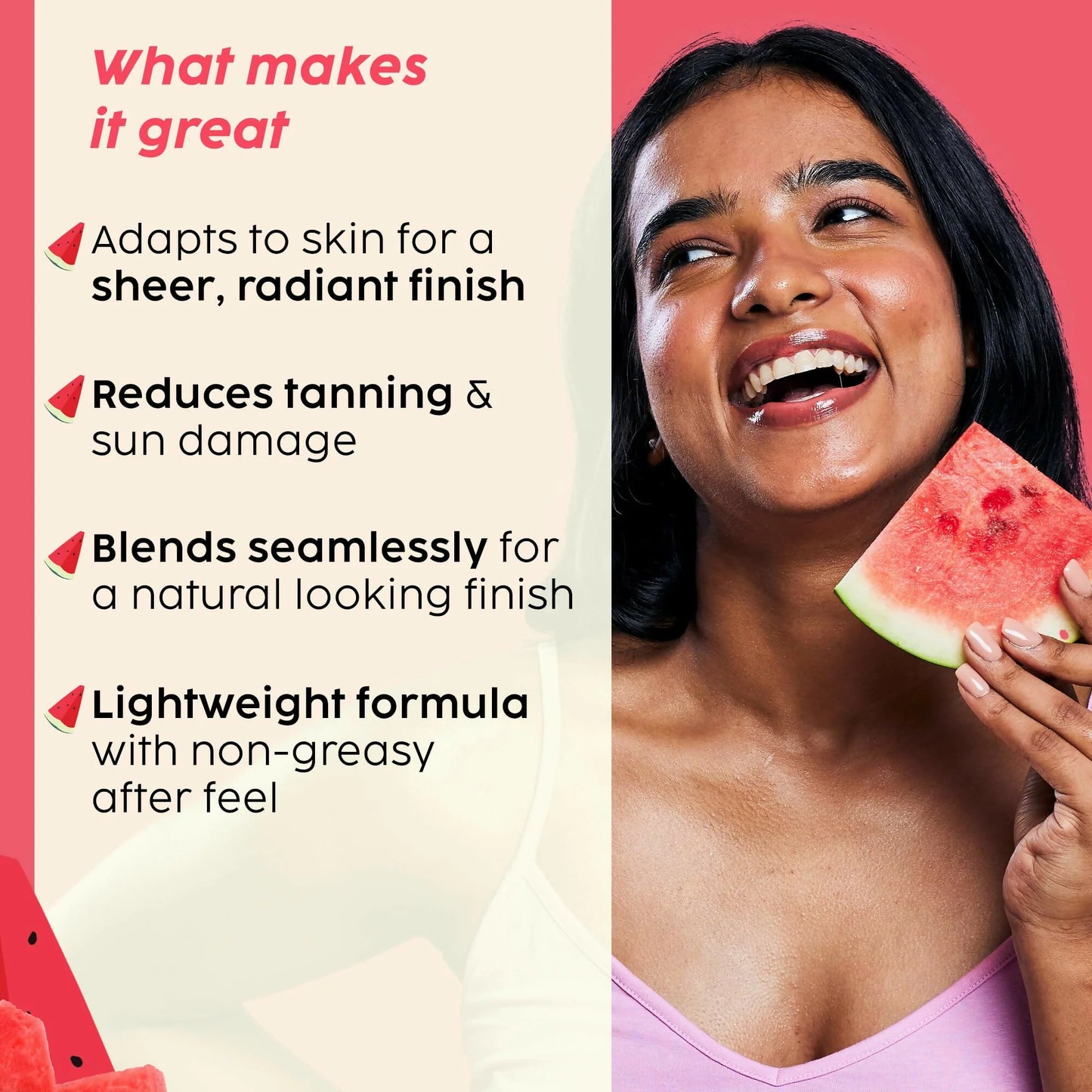 PLIX The Plant Fix Watermelon Tint Twist Color-Adapting Sunscreen For Light Coverage & Instant Glow - 50 ml - Golden Glow (Light)