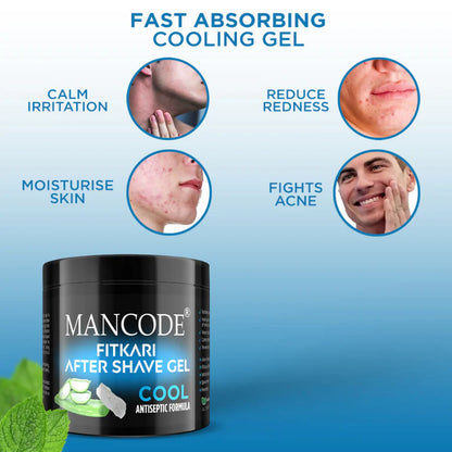 Mancode Fitkari After Shave Gel For Men Cool Antiseptic Formula - 100 gm