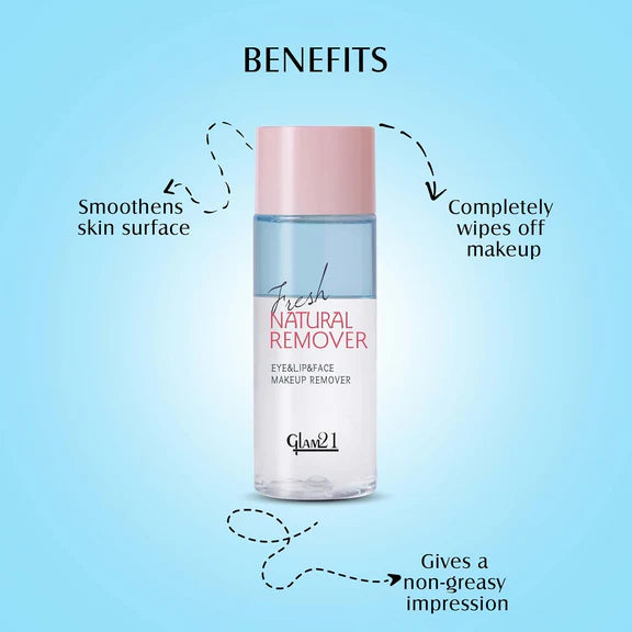 Glam21 Makeup Remover For Water-Proof & Long Lasting Makeup - Blue - 100 ml