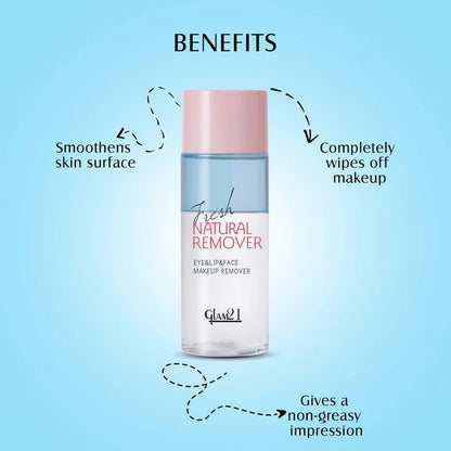 Glam21 Makeup Remover For Water-Proof & Long Lasting Makeup - Blue - 100 ml