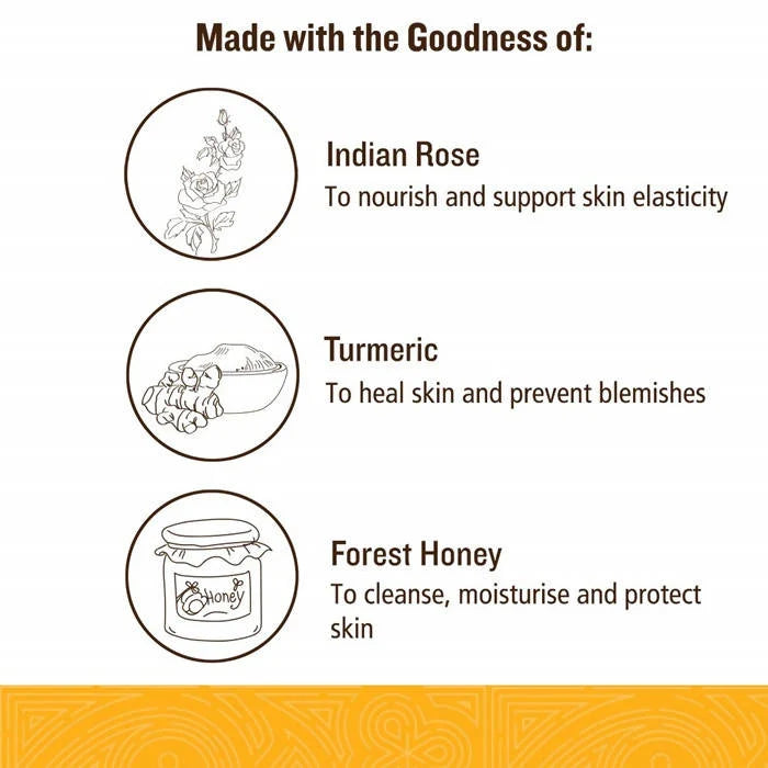 Soultree Indian Rose Face Wash With Turmeric & Honey - 120 ml