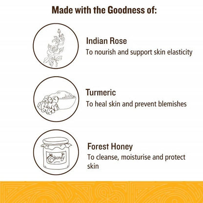 Soultree Indian Rose Face Wash With Turmeric & Honey - 120 ml