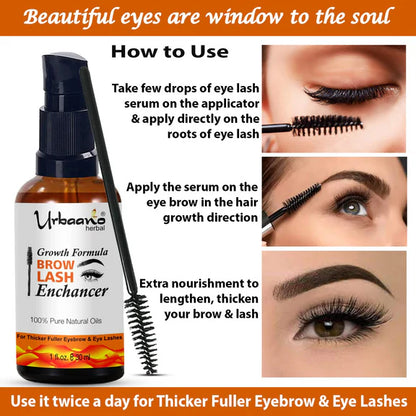 Urbaano Herbal Premium Eyebrow & Eyelash Growth Serum Oil - 30 ml