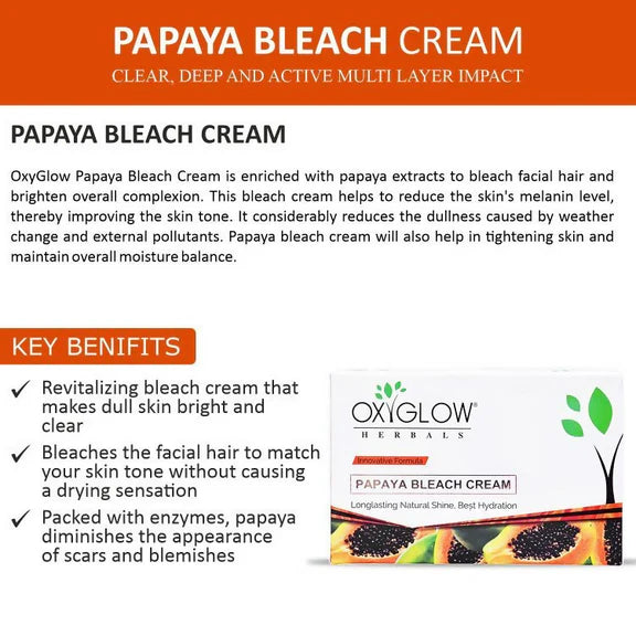 Oxyglow Herbals Papaya Bleach Cream - 50 gm