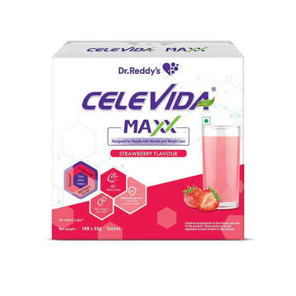 Celevida Maxx Nutrition Powder Sachets - Strawberry Flavor - 14 sachets