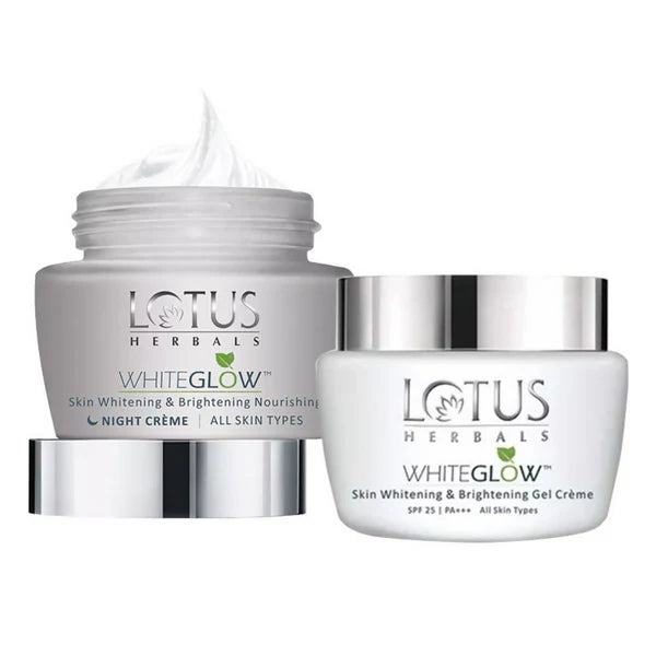 Lotus Herbals WhiteGlow Skin Whitening & Brightening Gel Cream & Night Creme Combo - combo
