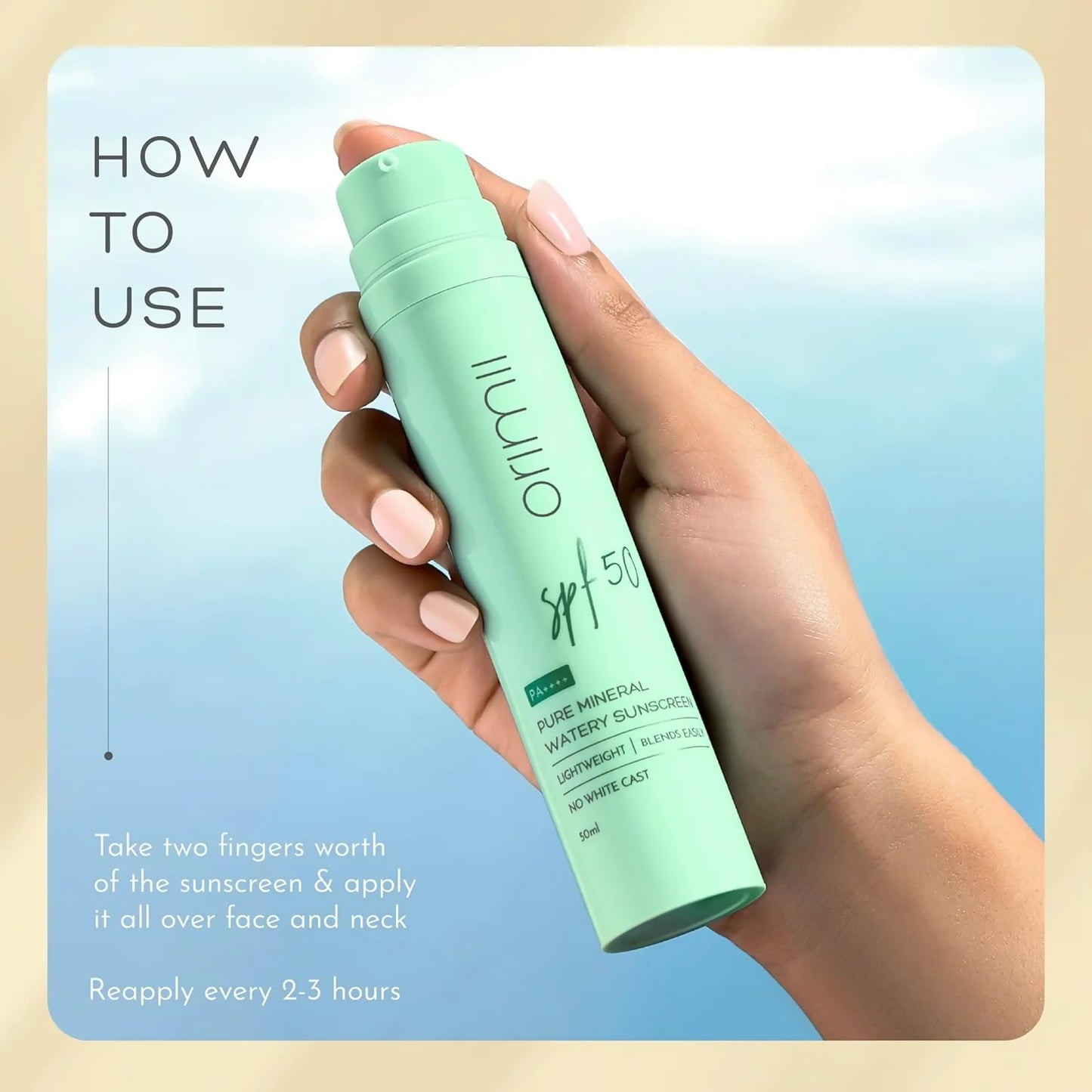 Orimii 100% Pure Mineral Sunscreen SPF 50 - 50 ml