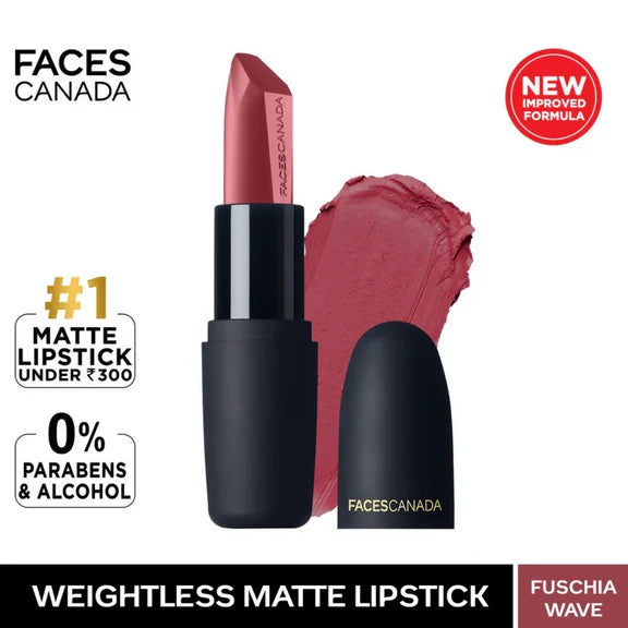 Faces Canada Weightless Matte Finish Lipstick - Fuschia Wave 02 - 4 gm