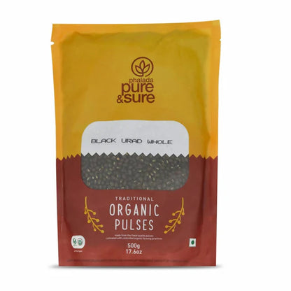 Pure & Sure Black Urad Dal Whole Organic Pulses - 500 gm