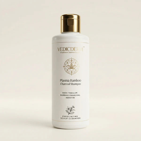 VedicDerm Plasma Bamboo Charcoal Shampoo for Psoriasis & Sensitive Scalp - 200 gm
