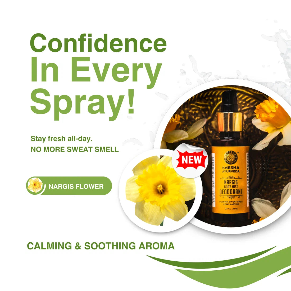 Nargis Deodorant Body Mist | Long-Lasting Fragrance, Refreshing, All-Day Freshness, Delicate Floral Scent