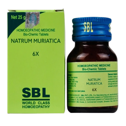 SBL Homeopathy Natrum Muriaticum Biochemic Tablets -3X