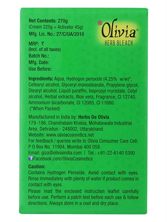 Olivia Herb Bleach For Sensitive Skin - 270 gm