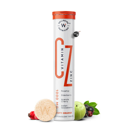 Wellbeing Nutrition Organic Vitamin C + Zinc Effervescent Tablets