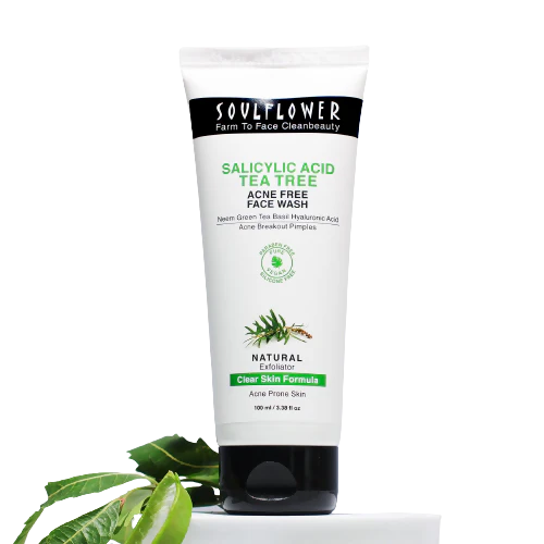 Soulflower Salicylic Acid Tea Tree Acne Free Face Wash