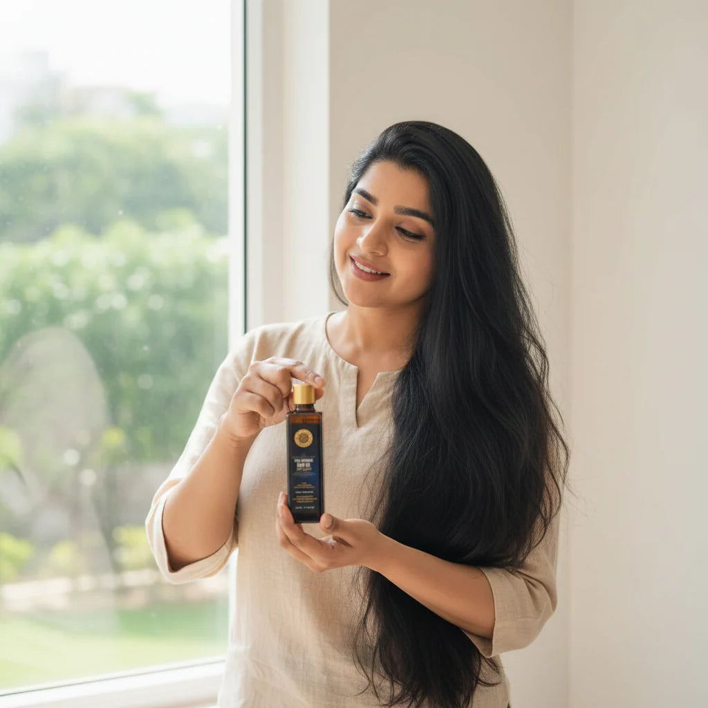 All-in-One Hair Care Duo - Nilini Natural Black Hair Color + Neeli Bringadi Hair Growth Oil