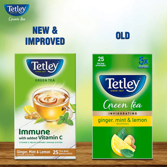 Tetley Green Tea Ginger, Mint and Lemon Tea Bags - 100 tea bags