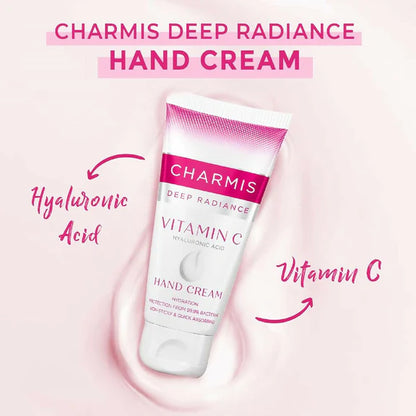 Charmis Deep Radiance Vitamin C Cream for Hands with Hyaluronic Acid - 150 gm