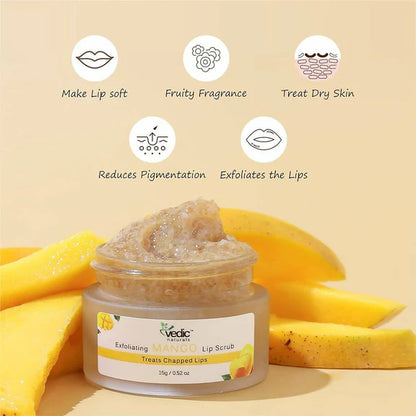 Vedic Naturals Exfoliating Mango Lip Scrub - 15 gm