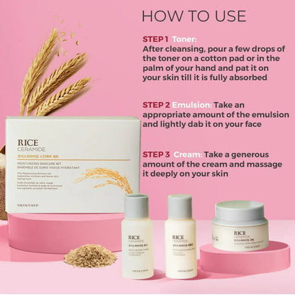 The Face Shop Rice & Ceramide Moisturizing Skincare Set Kit - Kit