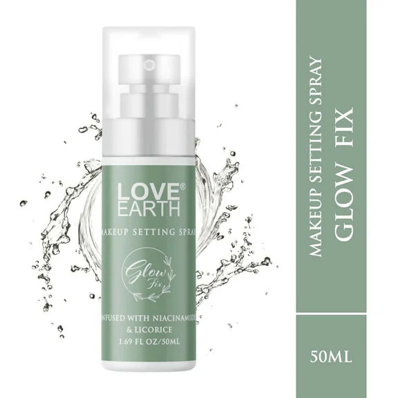Love Earth Makeup Setting Spray Glow Fix, Infused With Niacinamide & Licorice - 50 ml