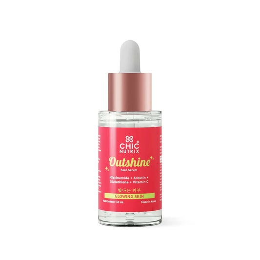 Chicnutrix Outshine 2% Niacinamide + Vit C + Glutathione Korean Face Serum Helps Brighten Dull Skin and Clear Dark Spots, Korean Skincare