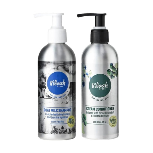 Vilvah Store Goatmilk Shampoo & Cream Conditioner Combo