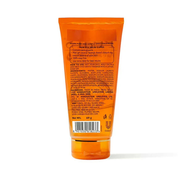 Pears Pure and Gentle Daily Cleansing Facewash - Mild Cleanser - 60 gm