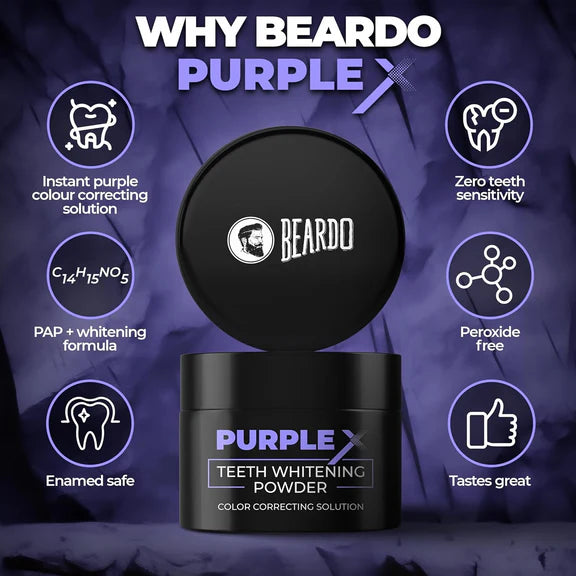 Beardo Purple X Teeth Whitening Powder - 50 gm