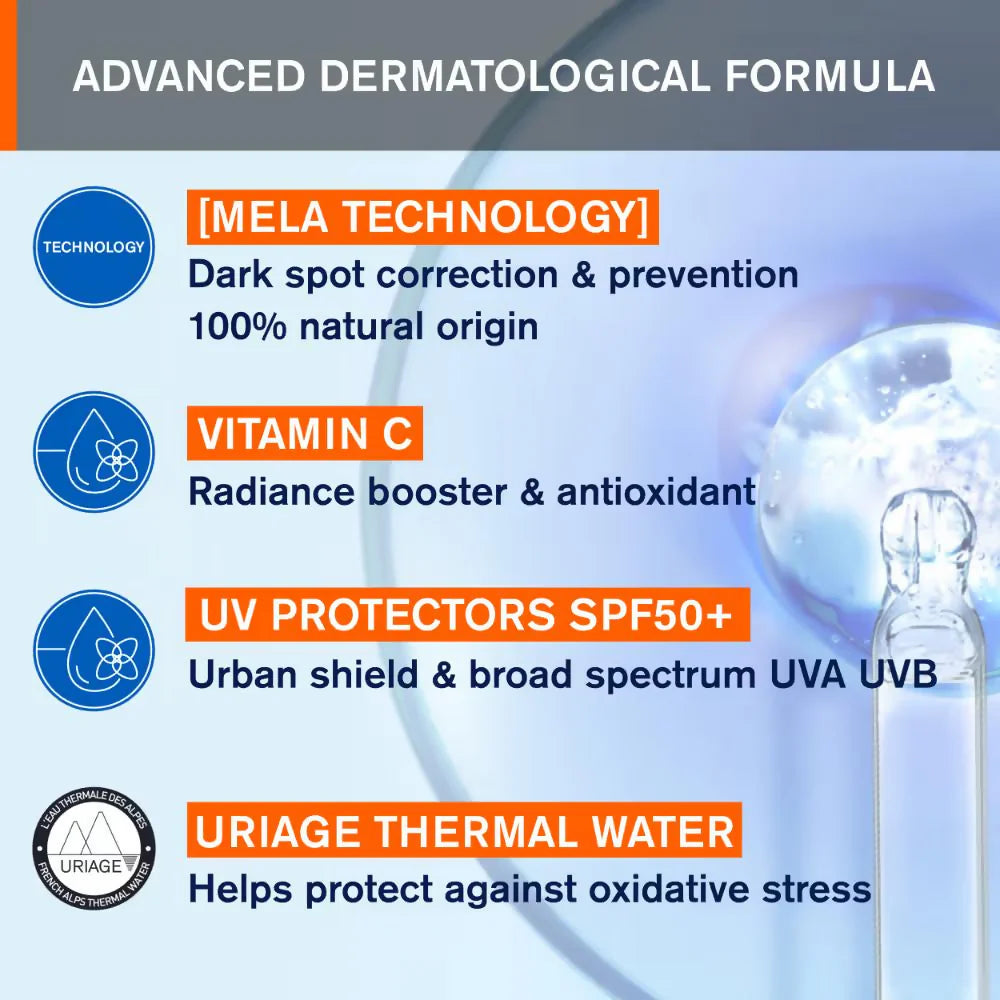 Uriage Depiderm Anti-Dark Spot Day Face Cream SPF 50+ Vitamin C - 30 ml