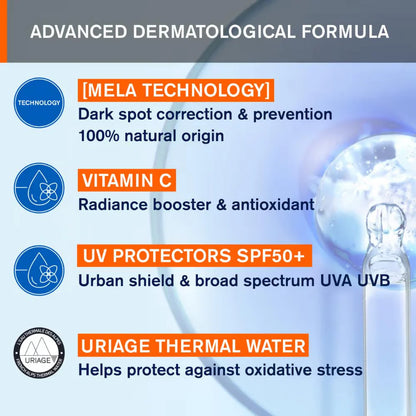 Uriage Depiderm Anti-Dark Spot Day Face Cream SPF 50+ Vitamin C - 30 ml