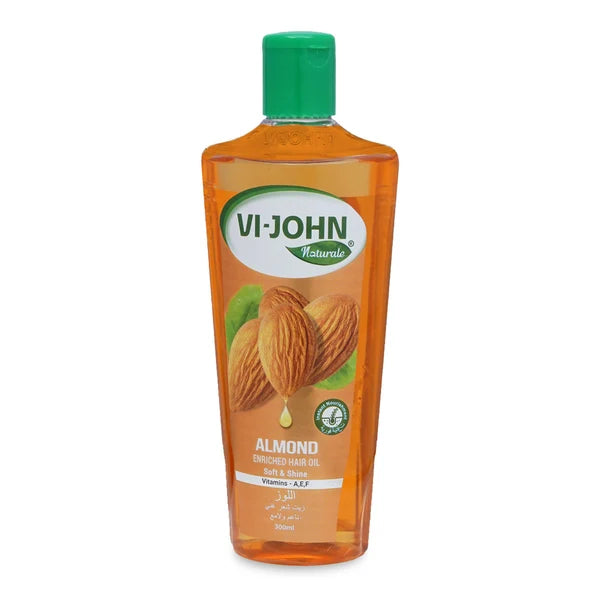 VI-JOHN Naturale Almond Enriched Hair Oil Soft & Shine With Vitamin A,E & F - 300 ml