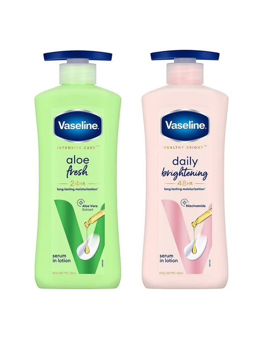 Vaseline Aloe Fresh & Daily Brightening Body Lotions Combo