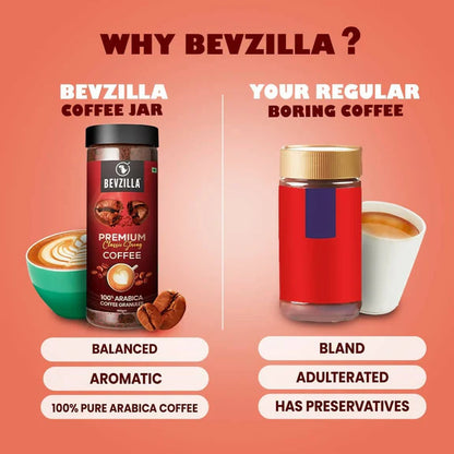 Bevzilla 100% Arabica Instant Classic Strong Coffee Powder - 200 gm